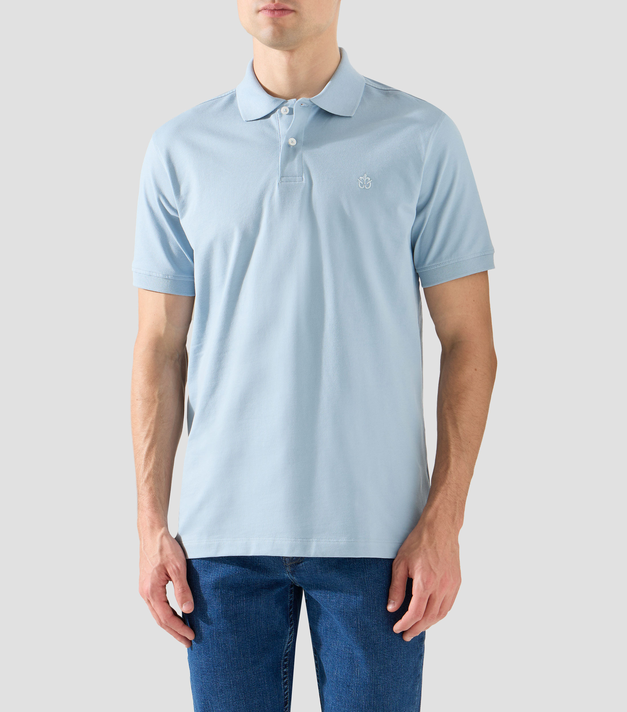 Playera tipo polo manga corta lisa Hombre